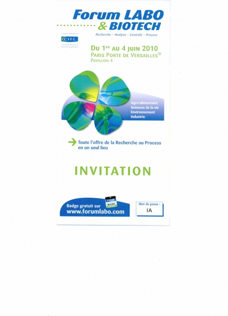 Forum Labo et Biotech - Invitation