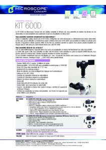KIT-600D de microscopie pour appareil photo