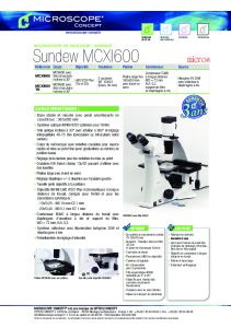 Brochure MICROS SUNDEW MCXI600