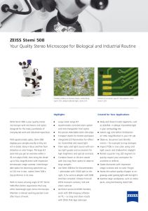 Microscope de Biologie ZEISS Stemi508 - Optics Concept