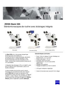 Microscope de biologie ZEISS Stemi305 - Optics Concept