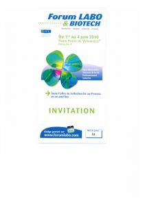 Invitation Forum LABO & BIOTECH