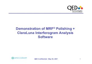 Evaluation des rsultats par QED Technologies
