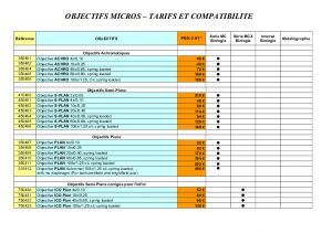 Objectifs MICROS : Tarifs et compatibilit