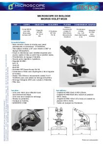 Microscope Optique Violet MC20 - Microscope MICROS