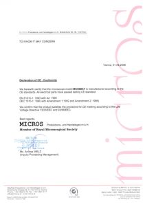 Certificat CE MC50 BAT
