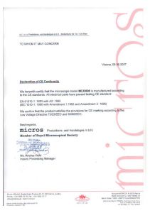 Certificat CE MCXI600
