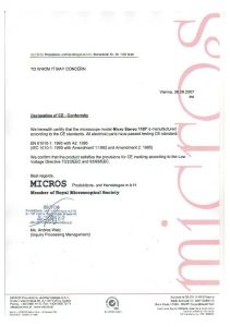Certificat CE MS1107