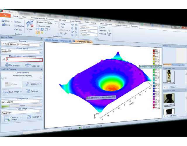 Logiciel de microscopie DELTAPIX